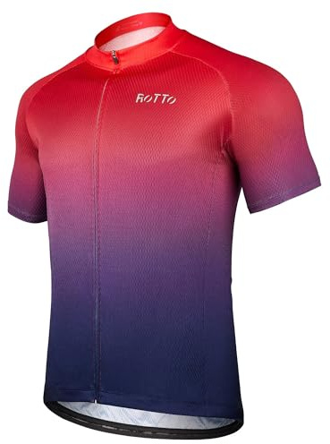 ROTTO Cycling Jersey Mens Short Sleeve Cycle Top Bike Shirt Gradient Color Series