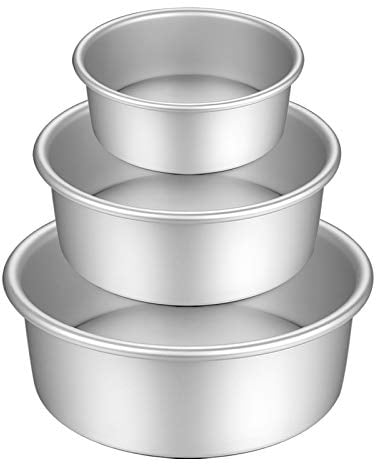 Gesentur Kuchenform Rund Backformen Set aus Eloxiertem Aluminium Antihaftbeschichtung, mit Boden Abnehmbar (1, 3 Größen)