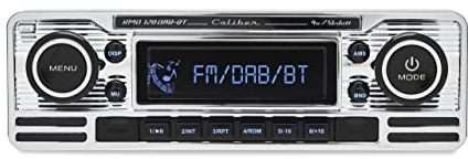 Caliber Retro Autoradio - Auto Radio Bluetooth USB - DAB+ / FM - 1 DIN Radio Auto - Retro Design - Mit Freisprechfunktion und LCD-Anzeige - Chrom