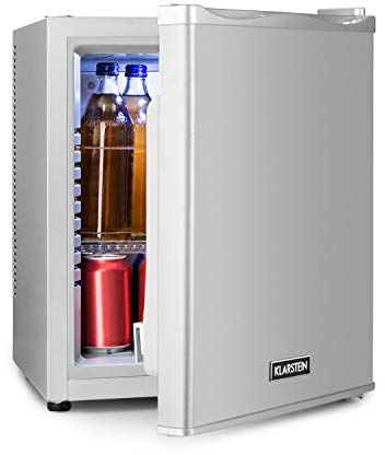 KLARSTEIN Nevera Pequeña para Habitación, Mini Nevera Comida, Bebidas, Cerveza, Cosméticos, Frigirificos Pequeños con Iluminación Interior, Neveras Pequeñas 30L Estante Regulable, Silenciosa