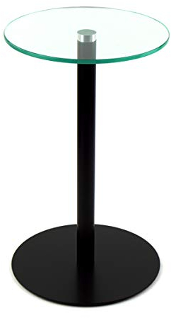 freeroom24 Designer Beistelltisch Glas Schwarz Matt 30x30x80cm - Wohnzimmertisch - Stabiler Couchtisch - praktischer Coffee Table rund - Kleiner Kaffeetisch - Glastisch - Sofatisch - Made in Germany