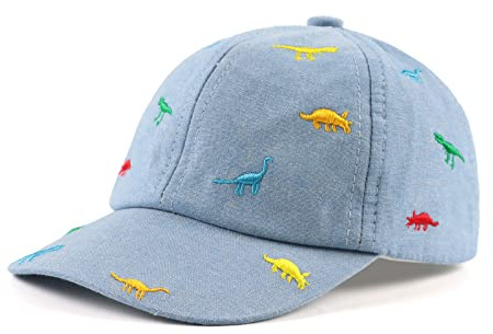 XIAOHAWANG, Gorras de béisbol para bebés y niños, Sombreros de algodón de Verano para el Sol con Sombreros de Dinosaurio de Dibujos Animados para niños pequeños y niñas