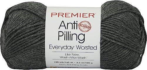 Premier Yarns Anti-Pilling Everyday Worsted Solid Yarn-Charcoal -DN100-73