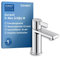Duravit D-Neo Waschtischarmatur, Größe M (Auslauf Höhe 110 mm). Wasserhahn Bad mit energiesparender FreshStart-Funktion, Chrom