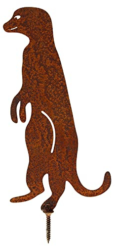 Rost Erdmännchen zum Einschrauben Edelrost Dekofigur Metall Gartendeko