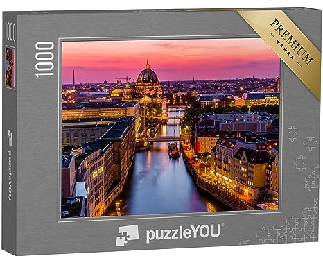 puzzleYOU: Puzzle 1000 Teile „Berlin unter rotglühendem Abendhimmel“ – aus der Puzzle-Kollektion Städte, Deutschland