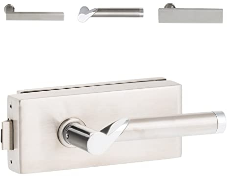 ck-türbeschläge Glastürschloss Q UV (unverschließbar) Edelstahl matt, mit vielen Drückern zur Auswahl (Lightning), V2a Matt Geb.