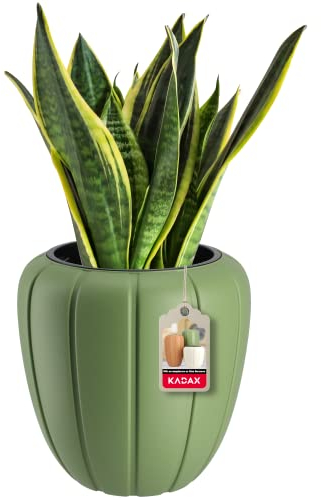 KADAX Blumentopf aus Kunststoff, ∅ 39cm, 5 Farben, Moderne Blumenvase, Pflanzkübel, Pflanztöpfe, Pflanzentopf, Kunststoff-Blumentöpfe, runder Blumenkübel (H: 40cm, Olivgrün)
