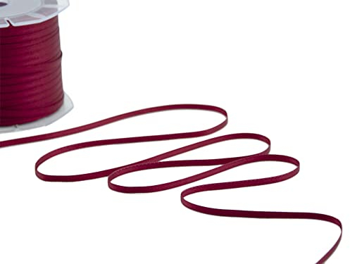 Furlanis Doppelsatinband, Italienische Gewebe-Burgunderrot, 3 mm x 100 m, Satin, Bordeaux