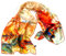 Prettystern Damen langer Beige Orange reine Malerei handrolliert Seide Schal 160cm Kunstdrucke Boat P705