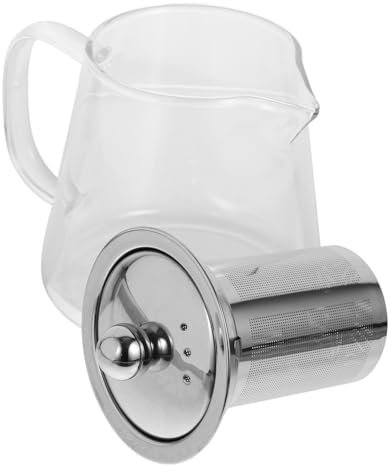 Zerodeko aus Klarem Glas mit Ausguss Kaffeekessel mit Teesieb aus Hohem Borosilikatglas Getränkebehälter für Wasserkanne im Home Office