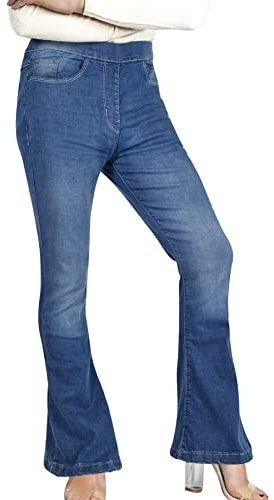 A2Z Ladies Denim Stretch Flared Bell Bottom Jeans Lightweight Fashion Pants | Comfort Fit Trendy Womens Trousers Casual Everyday Wear Flared Leg Style