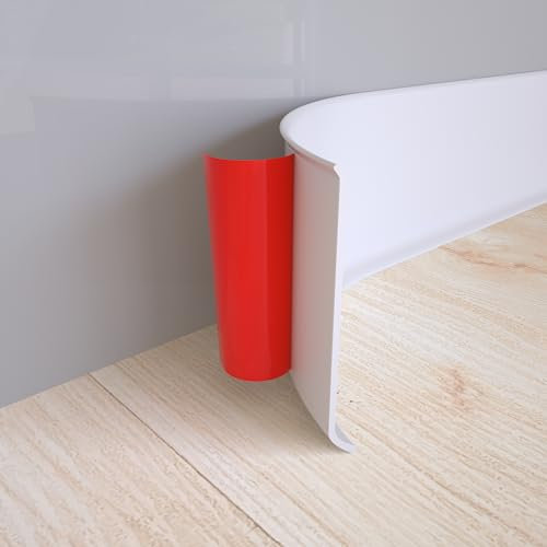 GAMZAU Flexible Sockelleisten-Zierleiste, 10,2 cm x 12,2 m, Vinyl-Wandsockel, selbstklebende Gummi-Wandbasis, Zierleiste (S100, Weiß)
