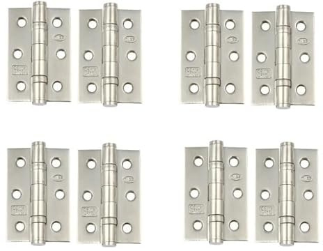 Golden Grace Ball Bearing Hinges, Polished Chrome, 75mm 3 Inch, 4 Pairs | Supplied complete with matching screws for quick, hassle-free installation on internal timber doors.