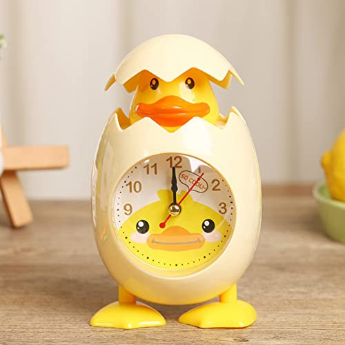 Tuzsocr Niedlicher Tierwecker für Kinder, Wecker für Küken, gegen Stürze, leiser Wecker, Nachttisch, klein, analog, für Kinder, Nachttisch, batteriebetrieben, geeignet für Mädchen und Jungen (gelb)