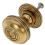 Infinity Decor Preston Style Cabinet Knobs in Solid Brass- Antique Old Style Cupboard Pull Handles (Aged Brass, 38mm)