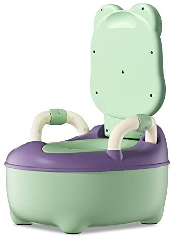 JNGLGO Töpfchen für Kinder Toilettensitz Kindertoilette Toilettentrainer Baby Toilette Toilettensitz für Kleinkinder Potty Training Toilette Babytopf mit Griffe (Klassisch - Grün)