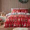 Fusion - Nutcracker & Ballerina Duvet Cover - King Bedding Size (230 x 220cm) - Reversible Colours - 2x Pillowcases - Nutcracker Solider & Ballet Dancer Duvet Cover - Christmas Bedding in Red/Grey
