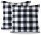 Ohok Dekorativ Vintage Kissenbezug, Polyester Leinen Plaid Zierkissenbezüge, Deko Sofakissen Couchkissen Kissenhülle Set für Schlafzimmer Wohnzimmer Sofa Couch Auto (45x45 cm, 2 Stück Schwarz-Weiβ)