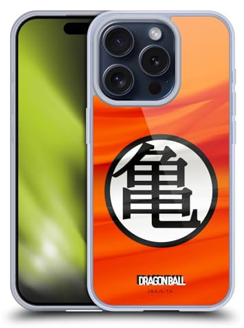 Head Case Designs Offizielle Dragon Ball Kame Symbol Ikonisch Gelhülle [Militärischer Schutzgrad] Kompatibel Mit Apple iPhone 15 Pro Und Kompatibel Mit MagSafe