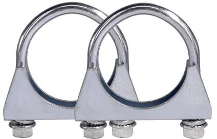 Krtopo 2pcs U-Clamp M8 Abrazadera de Tubo Abrazadera Especial para Tubo de Escape Soporte de Tubo galvanizado en Forma de U (52mm)