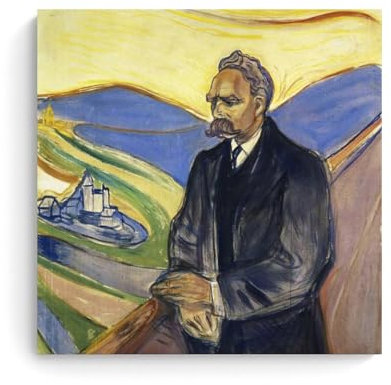 Edvard Munch berühmte Malerwerke (Porträt von Friedrich Nietzsche) Druck Poster Leinwand Wandkunst Bild Drucke Hängende Foto Geschenkidee Dekor Häuser Kunstwerke 30 x 30 cm