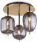 bmf-versand® Deckenlampe Wohnzimmer rauchglas - Moderne Deckenleuchte für Küche Esszimmer Schlafzimmer Flur - Messingfarben Deckenstrahler 3-Flammig für Badezimmer Länge 46 cm E14
