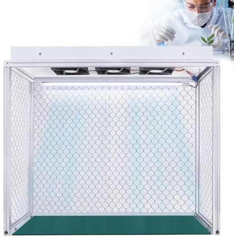 Fablestoryem Vertikale Laminar-Flow-Haube aus Aluminium, Luftstrom-Reinigungsbank, HEPA-Filter, 26 x 12 x 20 Zoll Arbeitsbereich, für Telefonreparatur/Werkstatt/Labor, leiser Betrieb,220V