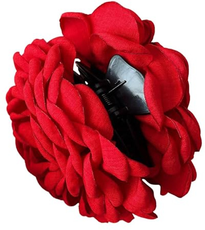 Pinzas para cabello grueso, pinzas elegantes con diseño de rosas, pinzas grandes con diseño de rosas, antideslizantes, de fuerte sujeción, con flores de rosas florecientes, pinzas para el pelo