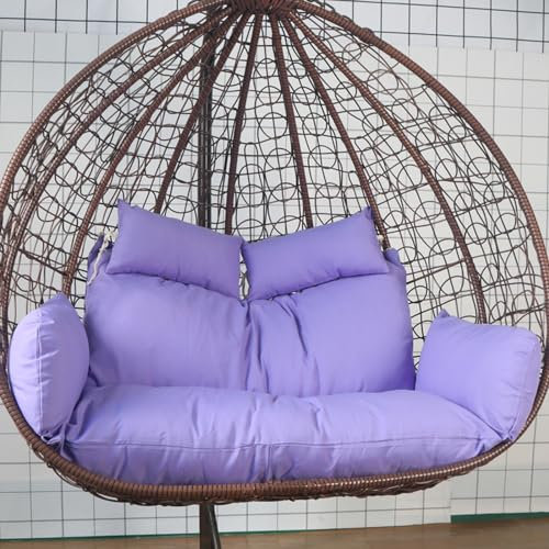 RUYICZB 2 Personen Kissen Für Hängesessel, Sitzkissen Für Hängesessel, Polster Hängekorb Schaukel Korb Schaukelkissen Rückenkissen Wechselkissen Wasserdicht Indoor & Outdoor,Lila