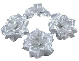 tuwiwol 50 Piezas de Tela de Textura Suave de bajo Mantenimiento para álbumes y Decoraciones, Apariencia Realista, aplicación Amplia de Fibra, Plata, 4.5 cm