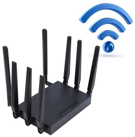 5G CPE Router with SIM Card Slot, 5G Router Dual Band WiFi6 with 8 Antennas, Network Router Gaming Router, 1000Mbps High Speed WiFi6 Gigabit Ethernet Network Router (UK)