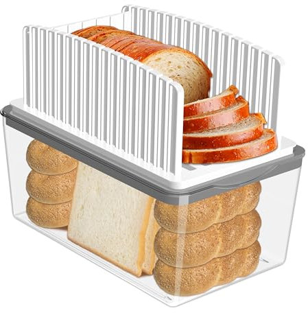 Kiss Core Adjustable Width Bread Slicer for Homemade Bread with Bread Box
