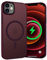 WXX für iPhone 12 Hülle, Magnetisch Hülle Kompatibel mit MagSafe, Rundumschutz Stoßfeste Schutzhülle Translucent Rückseite Handyhülle iPhone 12/12 Pro 6,1 Zoll (Dunkel Rot)
