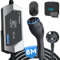 EVPEIWE Type 2 EV Charger to UK 3 Pin Plug 26ft/8M, 6/8/10/13A Portable Electric Car Charger, 3.3KW Type 2 Charging Cable for EV & PHEV, with EV Cable Holder and Carry Bag (Silver)