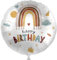 Folienballon Happy Birthday Boho Regenbogen Ballon Geburtstag Mädchen Junge Geschenk Luftballon Made in EU & Germany, mehrfarbig