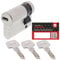 ToniTec Set aus ABUS Türschloss Zylinder EC550 mit 3 Schlüssel, Schließzylinder gleichschließend als Halbzylinder, Zylinderschloss Größe 10/30 mm mit Codecard