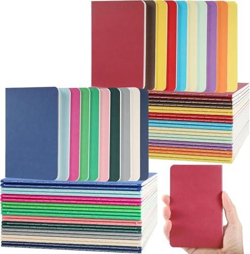 EXTRAPINS 60 Stück Klein Notizbuch, Klein Notizblock, Liniert, 8.5 x 14 cm | Notizbuch Journal Tagebuch, Notizblöcke Schulhefte für Büro, Schule and Reisen, 20 Farben