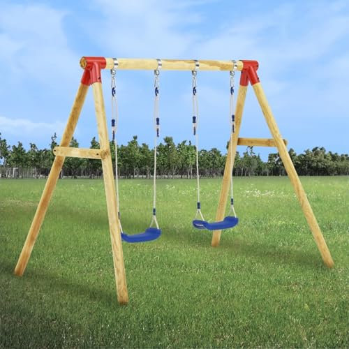 LAPOOH Set Altalena da Giardino 230x130x166 cm in Legno di Pino