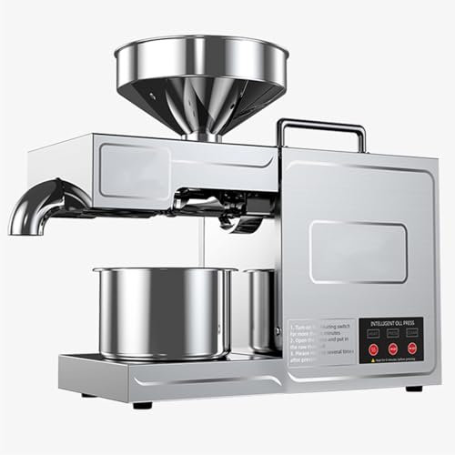 ZenSeFarin 820w Prensa De Aceite Eléctrica, Máquina Automática De Prensa De Aceite Expulsor Doméstica Modos Frío Y En Caliente, con Pantalla Táctil LCD para Cacahuetes, Girasoles, Aceitunas,220V