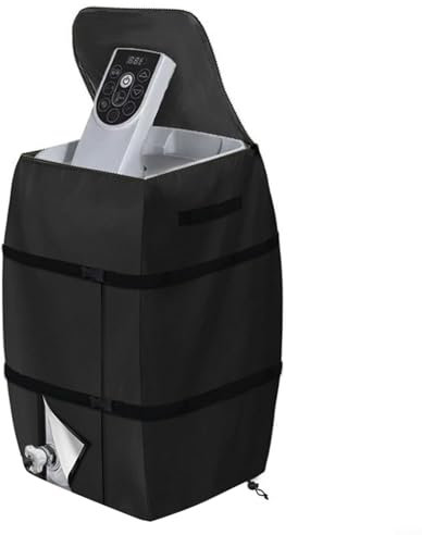 Housse de pompe de chauffage de spa d'extérieur résistante aux intempéries pour protection en tissu 420D argenté imperméable pour jacuzzi, 43 x 38 x 54 cm, noir et gris, housse de chauffage gonflable