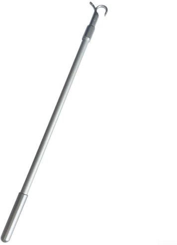 Jonikuper Asta telescopica in alluminio per aprire la finestra, lunghezza regolabile 33-60 cm, asta di controllo per tende da lucernario con gancio per finestre difficili da raggiungere
