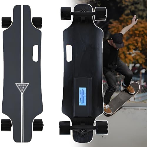 Skateboard Elettrico Per Principianti Con Telecomando: Controllo A 4 Velocità | Autonomia 25 Km, 15 Km | Tavola In Acero A 7 Strati Per Adulti - Skateboard Elettrico Portatile Da 5 Kg,TypeA