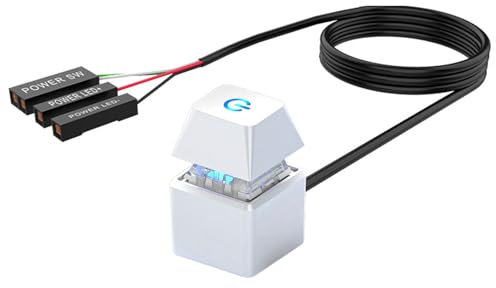 Qcbuegof Interruttore di alimentazione da desktop avanzato con luce a LED per appassionati di gioco e modalità computer ufficio, computer