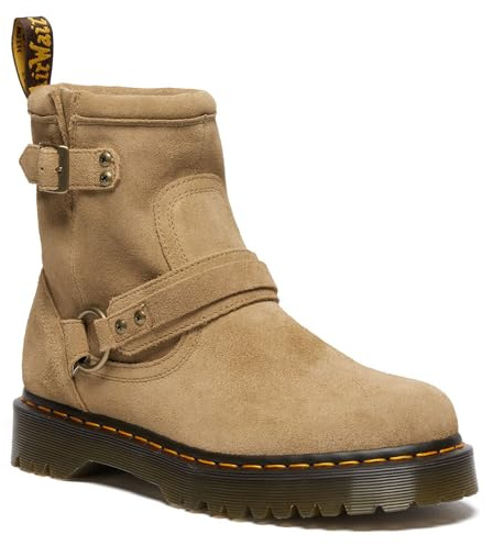 Dr. Martens Unisex-Adult Anistone Harness Motorcycle Boot, Savannah Tan, 5 Women/4 Men