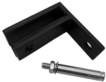 Abrazadera de pared a vidrio, abrazadera de barandilla de acero inoxidable de 90 grados para vidrio de 10-12 mm de grosor (negro)