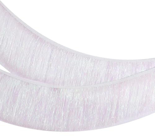 AURALIN Lametta-Fransengirlande Weiß 2er-Set je 2 m×20 cm metallisch | Metallische Glitzerdeko mit 4 m Gesamtlänge für Partywände Fotohintergründe Silvester Geburtstage Karneval und Feiern