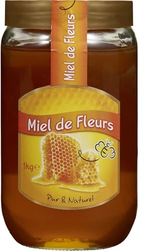 Miel Fleur - Miel en Pot Verre, 1 Kg - Lot De 3