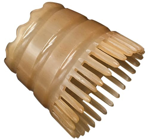TOPPERFUN Massagekamm aus Naturhorn für Kopfhautmassage und Haarglättung Handgefertigt mit Zufälliger Farbe als Kopfmassagegerät und Shampoobürste Zufällige Farbe