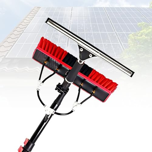 Lissontine Kit Pulizia Pannelli Fotovoltaici Ultra Leggero, Spazzola in Fibra di Carbonio Alta Quota, Soluzione Lavaggio Vetri Professionale con Dispenser(10.8m(36FT))